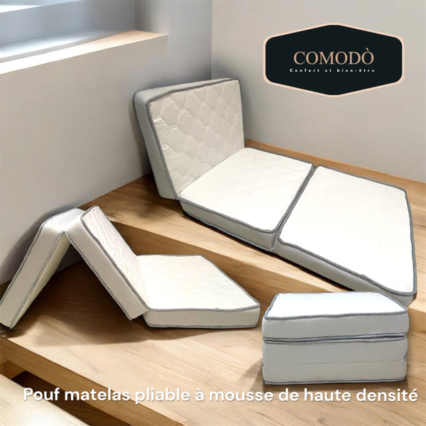 POUF MATELAS PLIABLE DOUBLE BORDURE 70CM x190CM x10CM