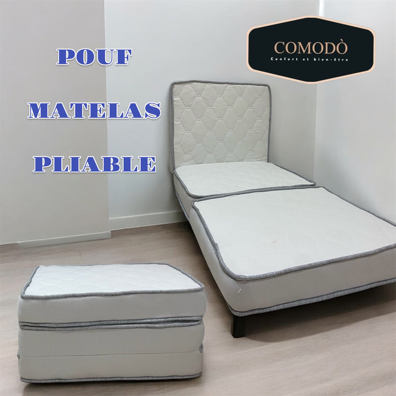 POUF MATELAS PLIABLE DOUBLE BORDURE 70CM x190CM x10CM